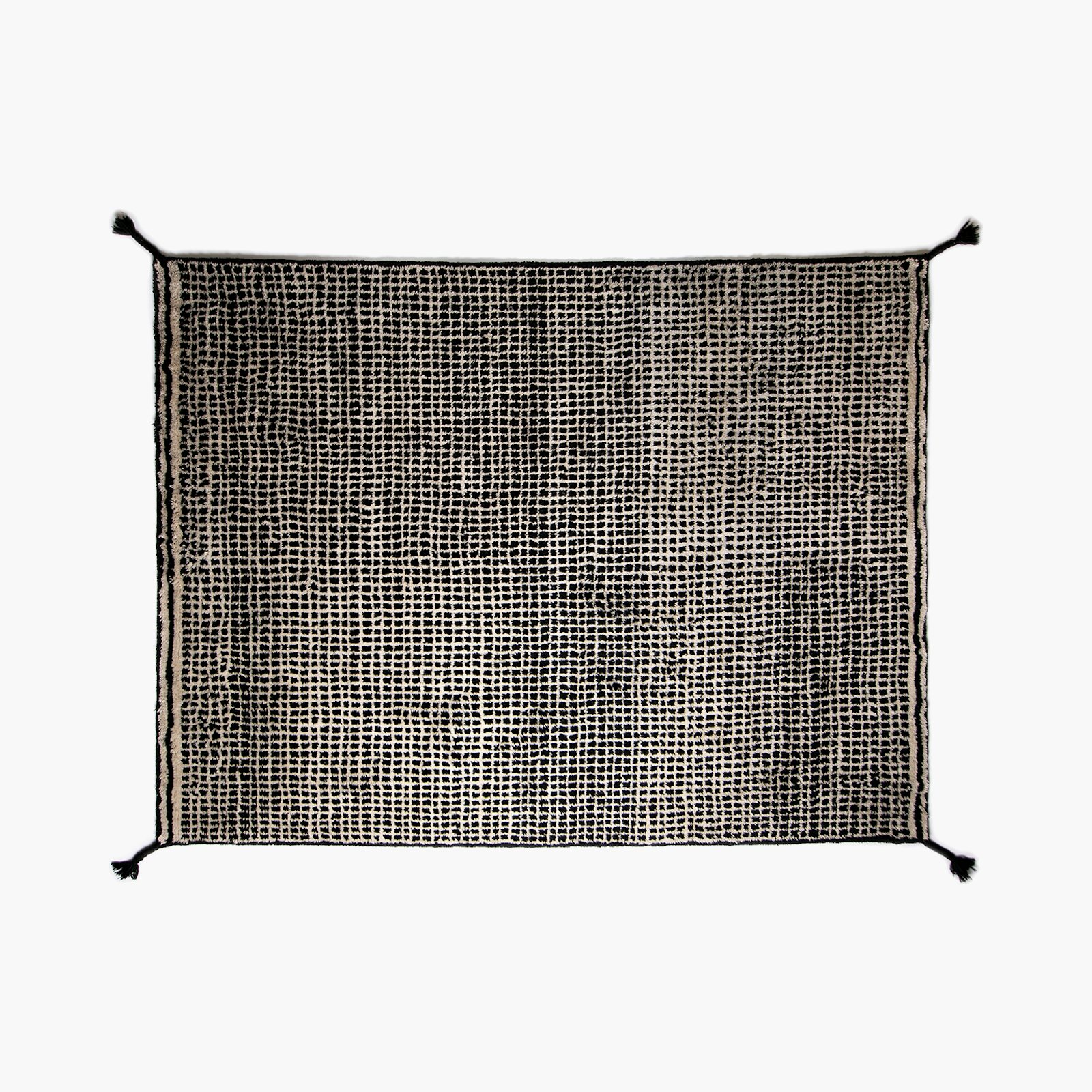 Grid Handknotted Wool Rug